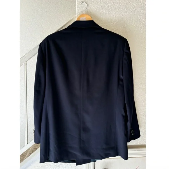 Luigi Cardini 100% Merino Wool Sport Coat Blazer 44R Blue Luxury Made in Italy - Picture 4 of 13